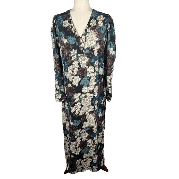 WALTER BAKER FLORAL PUFF SLEEVE KENDALL MAXI DRESS IN TULIP CRUSH NWT SIZE M - Picture 2 of 15